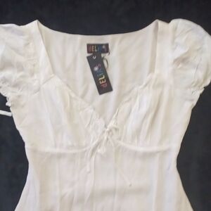 DOLLSKILL DELIAS BEST INTENTIONS MINI DRESS LARGE WHITE